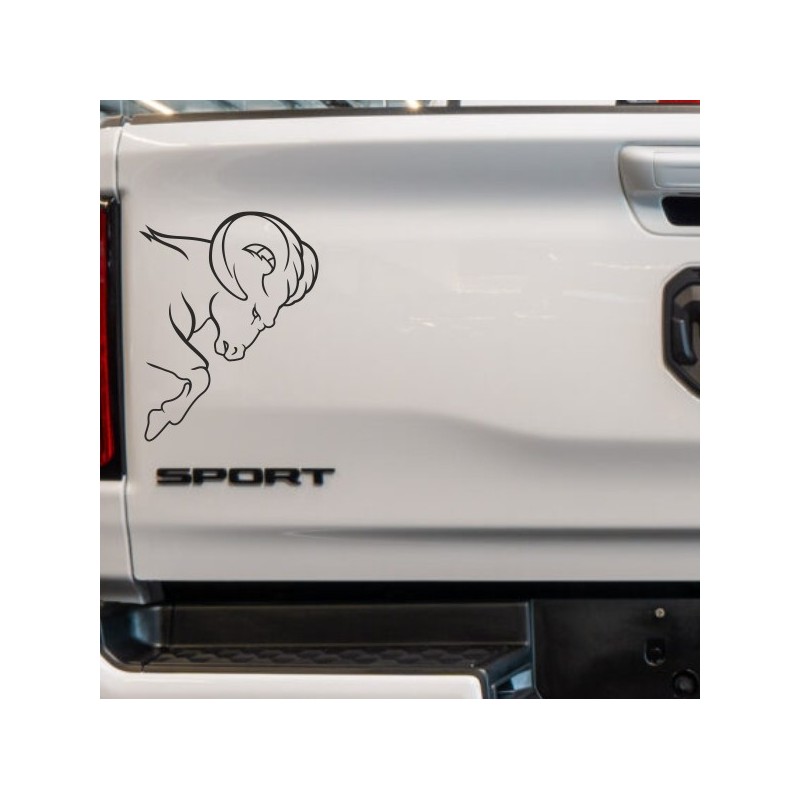 Aufkleber Pick UP Dodge Gelände Offroad Widder RAM Dekor Streifen Amerikanische Flagge Amerika BIG WHEEL Viper