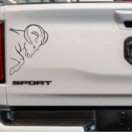 Aufkleber Pick UP Dodge Gelände Offroad Widder RAM Dekor Streifen Amerikanische Flagge Amerika BIG WHEEL Viper