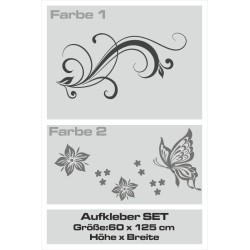 Aufkleber SET 2farbig Auto Seitendekor Tribal Car Style Blumen Gecko Landschaft Totenkopf Feder Vogel Rosen Tattoo Musik Strand