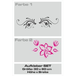 Aufkleber SET 2farbig Auto Seitendekor Tribal Car Style Blumen Gecko Landschaft Totenkopf Feder Vogel Rosen Tattoo Musik Strand