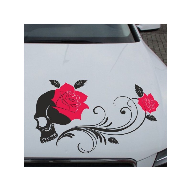 Aufkleber SET 2farbig Auto Seitendekor Tribal Car Style Blumen Gecko Landschaft Totenkopf Feder Vogel Rosen Tattoo Musik Strand