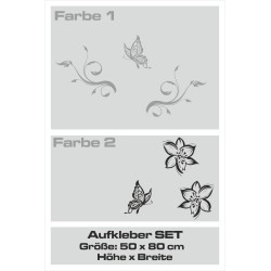 Aufkleber SET 2farbig Auto Seitendekor Tribal Car Style Blumen Gecko Landschaft Totenkopf Feder Vogel Rosen Tattoo Musik Strand