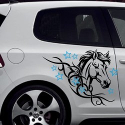 Aufkleber SET 2farbig Auto Seitendekor Tribal Car Style Blumen Gecko Landschaft Totenkopf Feder Vogel Rosen Tattoo Musik Strand