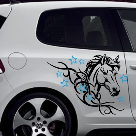 Aufkleber SET 2farbig Auto Seitendekor Tribal Car Style Blumen Gecko Landschaft Totenkopf Feder Vogel Rosen Tattoo Musik Strand