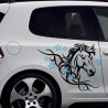 Aufkleber SET 2farbig Auto Seitendekor Tribal Car Style Blumen Gecko Landschaft Totenkopf Feder Vogel Rosen Tattoo Musik Strand