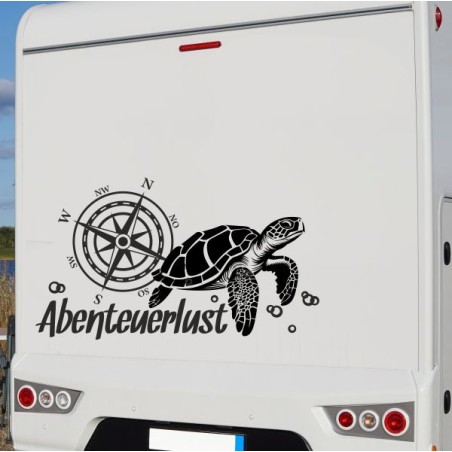 Aufkleber Wohnmobil Wohnwagen Reise Camping Auto Reisemobil Möwe Meer Kompass Globus Strand Palme Urlaub Spruch Familie Zuhause