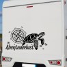 Aufkleber Wohnmobil Wohnwagen Reise Camping Auto Reisemobil Möwe Meer Kompass Globus Strand Palme Urlaub Spruch Familie Zuhause