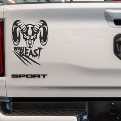 Aufkleber Pick UP Dodge Gelände Offroad Widder RAM Dekor Streifen Amerikanische Flagge Amerika BIG WHEEL Viper