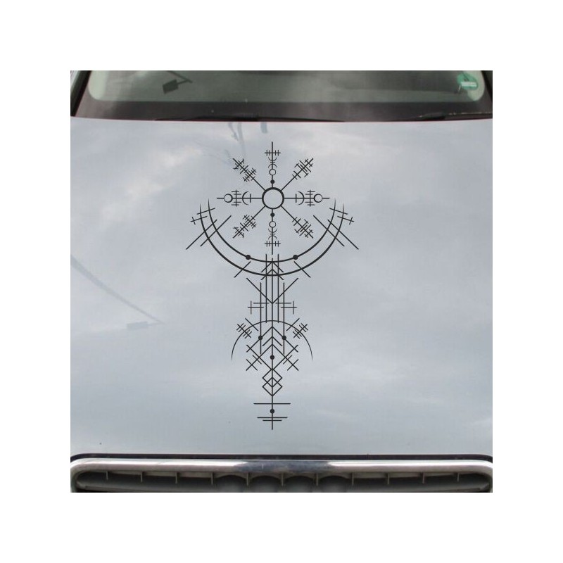 Aufkleber Auto Car Wikinger Viking Wölfe Wolf Runen Schwert Schild Rabe Runen Odin Odin´s Wölfe Böse Kette Valhalla Walhalla