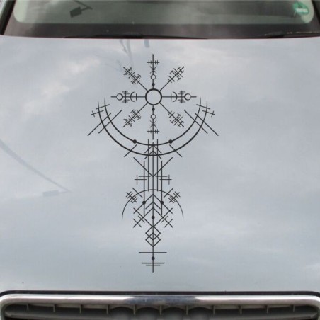 Aufkleber Auto Car Wikinger Viking Wölfe Wolf Runen Schwert Schild Rabe Runen Odin Odin´s Wölfe Böse Kette Valhalla Walhalla