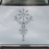Aufkleber Auto Car Wikinger Viking Wölfe Wolf Runen Schwert Schild Rabe Runen Odin Odin´s Wölfe Böse Kette Valhalla Walhalla