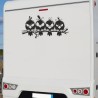 Aufkleber Wohnmobil Wohnwagen Reise Camping Auto Reisemobil Möwe Meer Kompass Globus Strand Palme Urlaub Spruch Familie Zuhause