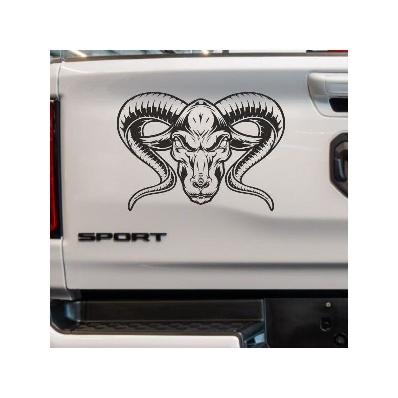 Aufkleber Pick UP Dodge Gelände Offroad Widder RAM Dekor Streifen Amerikanische Flagge Amerika BIG WHEEL Viper