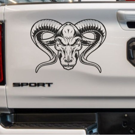 Aufkleber Pick UP Dodge Gelände Offroad Widder RAM Dekor Streifen Amerikanische Flagge Amerika BIG WHEEL Viper