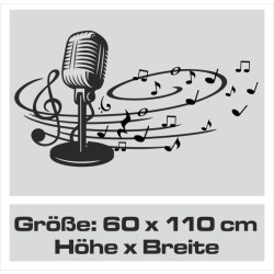 Wandaufkleber Musik Noten Blume Swing Melodie Music Aufkleber Wand Wandtattoo 08