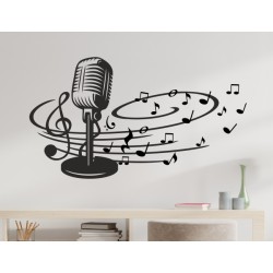 Wandaufkleber Musik Noten Blume Swing Melodie Music Aufkleber Wand Wandtattoo 08