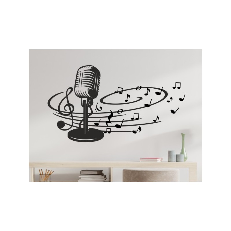 Wandaufkleber Musik Noten Blume Swing Melodie Music Aufkleber Wand Wandtattoo 08