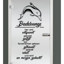 Aufkleber Glas Dekor Fenster Dusche Duschkabine Glas Tür Glastür Schaufenster Beschriftung Spa Wellness Meer Delphin Rose Wasser