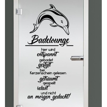 Aufkleber Glas Dekor Fenster Dusche Duschkabine Glas Tür Glastür Schaufenster Beschriftung Spa Wellness Meer Delphin Rose Wasser