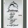 Aufkleber Glas Dekor Fenster Dusche Duschkabine Glas Tür Glastür Schaufenster Beschriftung Spa Wellness Meer Delphin Rose Wasser