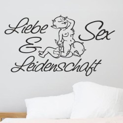 Wandaufkleber Wandtattoo Träume Dreams Traumfänger Feder Teufel Teufelchen Liebe Sex Leidenschaft Schriftzüge Feder Engel