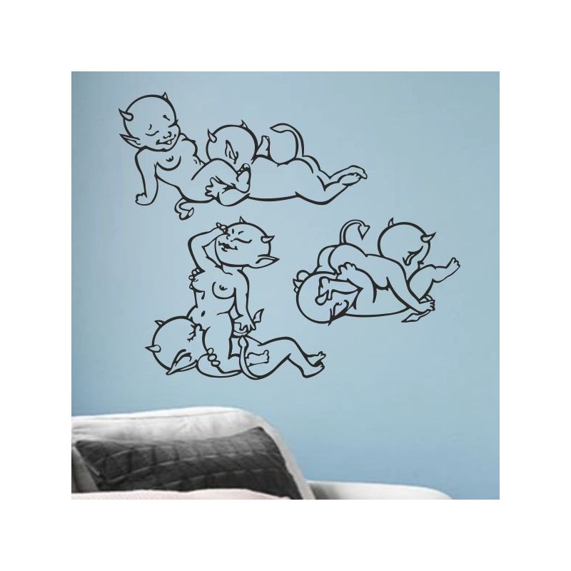 Wandaufkleber Wandtattoo Träume Dreams Traumfänger Feder Teufel Teufelchen Liebe Sex Leidenschaft Schriftzüge Feder Engel