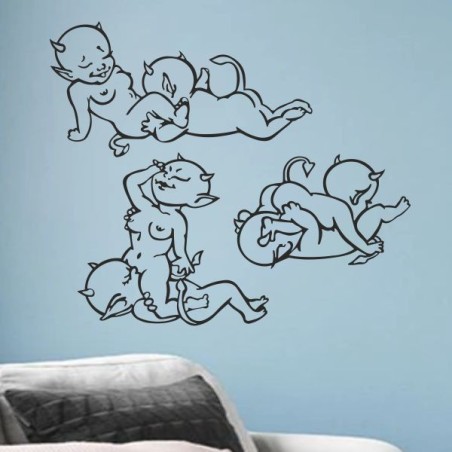 Wandaufkleber Wandtattoo Träume Dreams Traumfänger Feder Teufel Teufelchen Liebe Sex Leidenschaft Schriftzüge Feder Engel