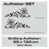 Aufkleber SET Offroad 4x4 Berge Alpen Kompass Tanne Wald Landschaft Dekor Auto 14