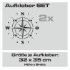Aufkleber SET Offroad 4x4 Kompass Windrose Wegweiser Dekor Auto 15