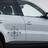 Aufkleber SET Offroad 4x4 Kompass Windrose Wegweiser Dekor Auto 15