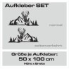 Aufkleber SET Offroad 4x4 Berge Alpen Kompass Hirsch Tanne Wald Landschaft Dekor Auto 16