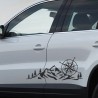 Aufkleber SET Offroad 4x4 Berge Alpen Kompass Tanne Wald Landschaft Dekor Auto 17