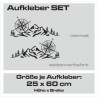 Aufkleber SET Offroad 4x4 Berge Alpen Kompass Tanne Wald Landschaft Dekor Auto 17