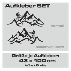Aufkleber SET Offroad 4x4 Berge Alpen Cross Fahrrad Biker Landschaft Dekor Auto 18