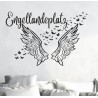 Wandaufkleber Engellandeplatz Flügel Schmetterlinge Engel Aufkleber Wand Wandtattoo 01