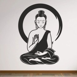 Wand Aufkleber Tattoo Wand Yoga Buddha Buddhist Glaube Gott Mönch Erholung Entspannung Sport Relax Innere Ruhe Gleichgewicht