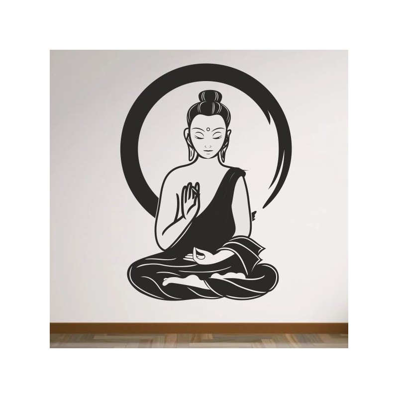 Wand Aufkleber Tattoo Wand Yoga Buddha Buddhist Glaube Gott Mönch Erholung Entspannung Sport Relax Innere Ruhe Gleichgewicht