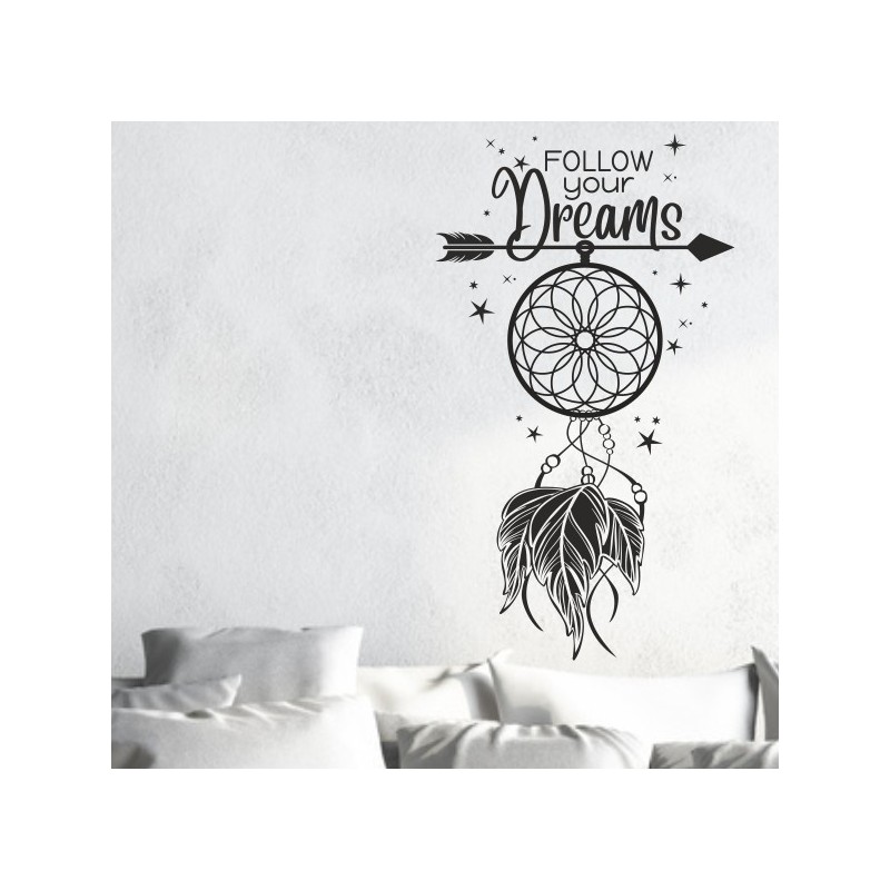 Wandaufkleber Traumfänger Follow your Dreams Traum Träume Aufkleber Wand Wandtattoo 02