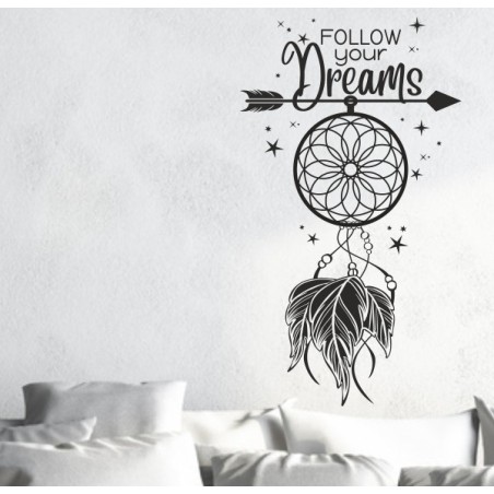 Wandaufkleber Traumfänger Follow your Dreams Traum Träume Aufkleber Wand Wandtattoo 02