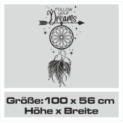 Wandaufkleber Traumfänger Follow your Dreams Traum Träume Aufkleber Wand Wandtattoo 02