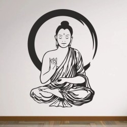 Wand Aufkleber Tattoo Wand Yoga Buddha Buddhist Glaube Gott Mönch Erholung Entspannung Sport Relax Innere Ruhe Gleichgewicht