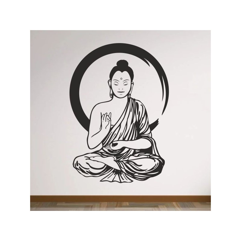 Wand Aufkleber Tattoo Wand Yoga Buddha Buddhist Glaube Gott Mönch Erholung Entspannung Sport Relax Innere Ruhe Gleichgewicht