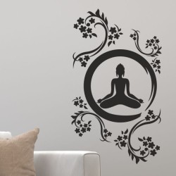 Wand Aufkleber Tattoo Wand Yoga Buddha Buddhist Glaube Gott Mönch Erholung Entspannung Sport Relax Innere Ruhe Gleichgewicht