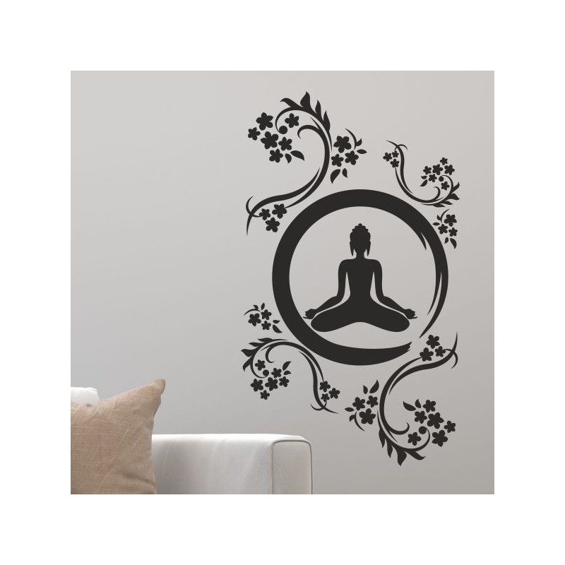 Wand Aufkleber Tattoo Wand Yoga Buddha Buddhist Glaube Gott Mönch Erholung Entspannung Sport Relax Innere Ruhe Gleichgewicht