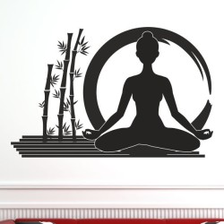Wand Aufkleber Tattoo Wand Yoga Buddha Buddhist Glaube Gott Mönch Erholung Entspannung Sport Relax Innere Ruhe Gleichgewicht