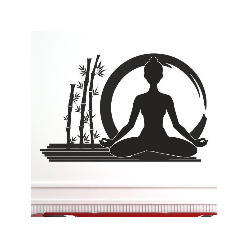 Wand Aufkleber Tattoo Wand Yoga Buddha Buddhist Glaube Gott Mönch Erholung Entspannung Sport Relax Innere Ruhe Gleichgewicht