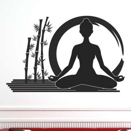 Wand Aufkleber Tattoo Wand Yoga Buddha Buddhist Glaube Gott Mönch Erholung Entspannung Sport Relax Innere Ruhe Gleichgewicht
