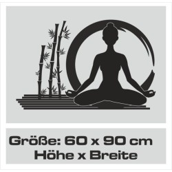 Wand Aufkleber Tattoo Wand Yoga Buddha Buddhist Glaube Gott Mönch Erholung Entspannung Sport Relax Innere Ruhe Gleichgewicht