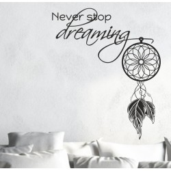 Wandaufkleber Traumfänger never stop dreaming Traum Träume Aufkleber Wand Wandtattoo 03