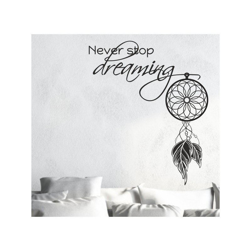 Wandaufkleber Traumfänger never stop dreaming Traum Träume Aufkleber Wand Wandtattoo 03